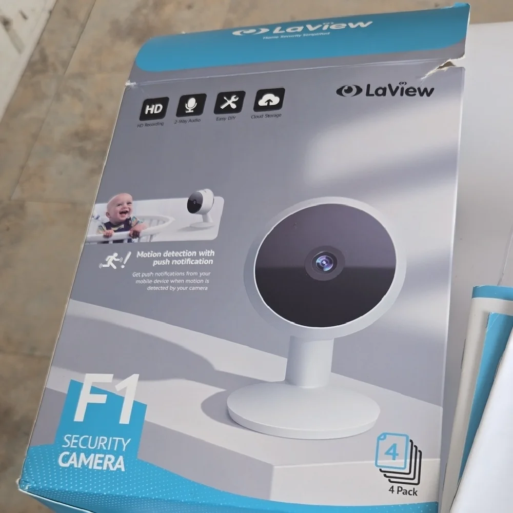 LAVIEW F1 White Security Camera 4-Pack
